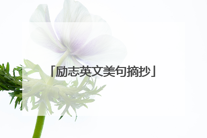 励志英文美句摘抄