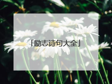 励志诗句大全