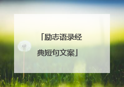 励志语录经典短句文案