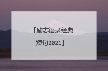 励志语录经典短句2021