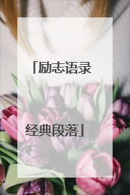 励志语录经典段落