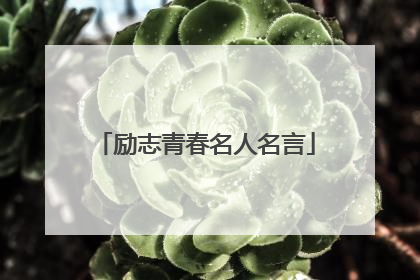 励志青春名人名言