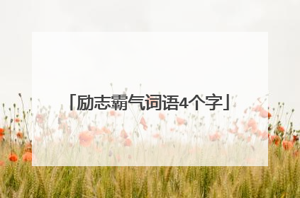 励志霸气词语4个字