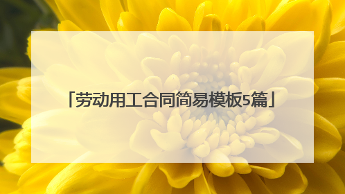 劳动用工合同简易模板5篇