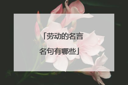 劳动的名言名句有哪些