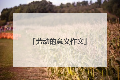 劳动的意义作文