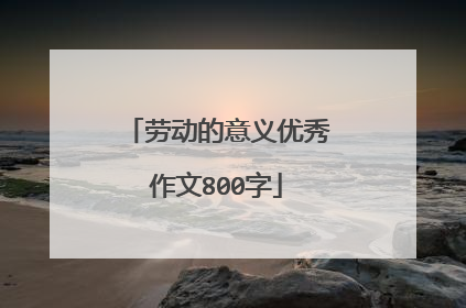 劳动的意义优秀作文800字