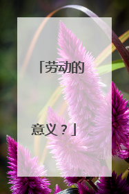 劳动的意义?