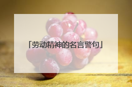 劳动精神的名言警句