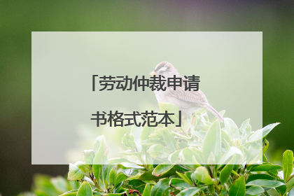 劳动仲裁申请书格式范本