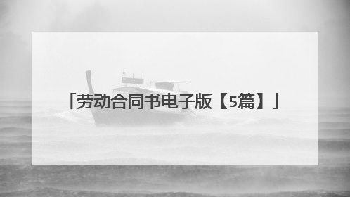 劳动合同书电子版【5篇】