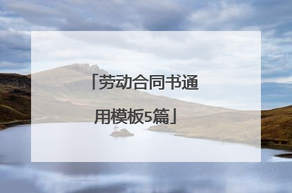 劳动合同书通用模板5篇