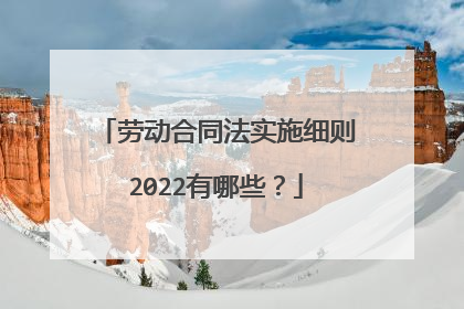 劳动合同法实施细则2022有哪些?
