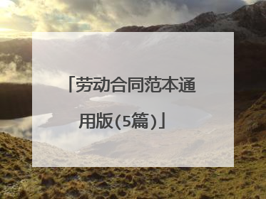 劳动合同范本通用版(5篇)