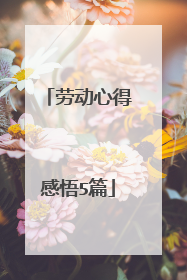 劳动心得感悟5篇