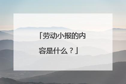 劳动小报的内容是什么？