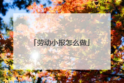 劳动小报怎么做
