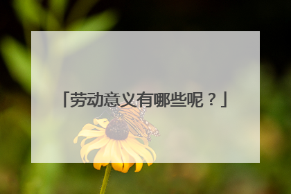 劳动意义有哪些呢?