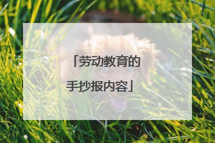 劳动教育的手抄报内容