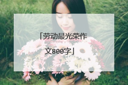 劳动最光荣作文800字