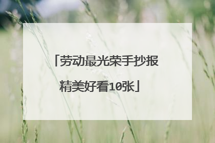 劳动最光荣手抄报精美好看10张