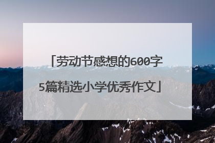 劳动节感想的600字5篇精选小学优秀作文