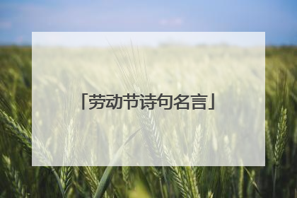 劳动节诗句名言