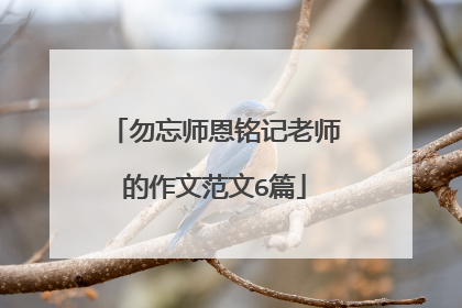 勿忘师恩铭记老师的作文范文6篇