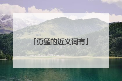 勇猛的近义词有