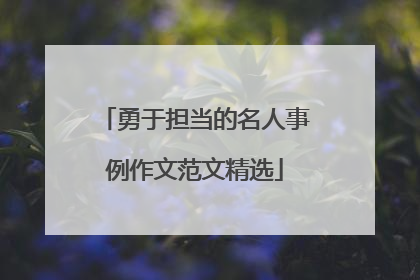 勇于担当的名人事例作文范文精选