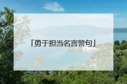 勇于担当名言警句