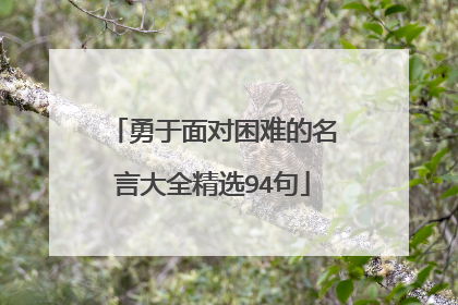 勇于面对困难的名言大全精选94句
