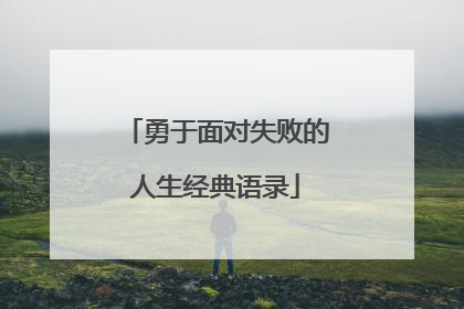 勇于面对失败的人生经典语录