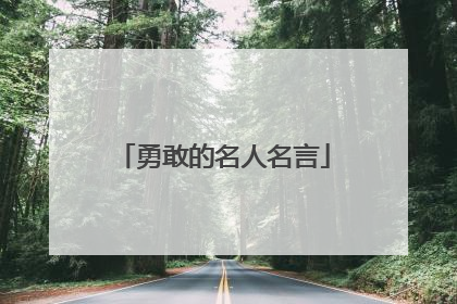 勇敢的名人名言