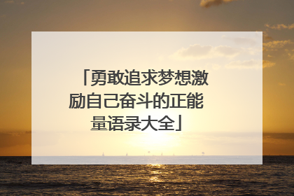 勇敢追求梦想激励自己奋斗的正能量语录大全
