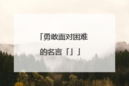 勇敢面对困难的名言「」