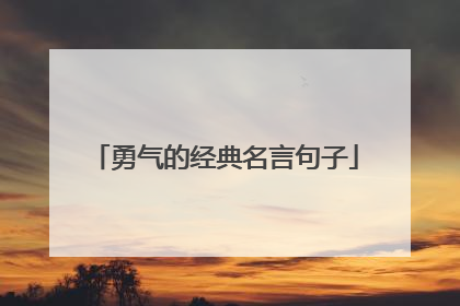 勇气的经典名言句子