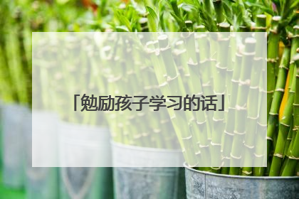 勉励孩子学习的话