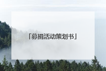 募捐活动策划书