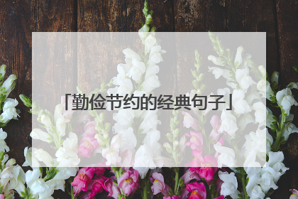 勤俭节约的经典句子