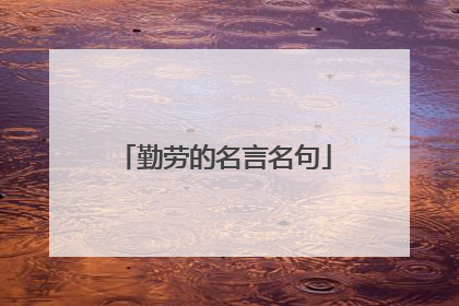 勤劳的名言名句