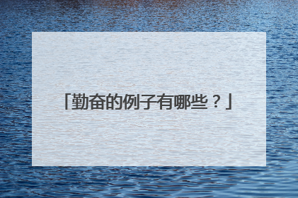 勤奋的例子有哪些？