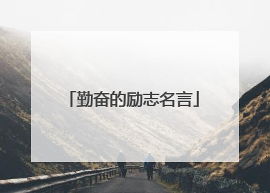 勤奋的励志名言