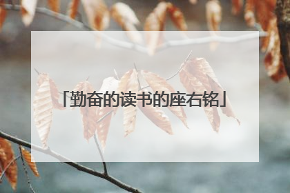 勤奋的读书的座右铭