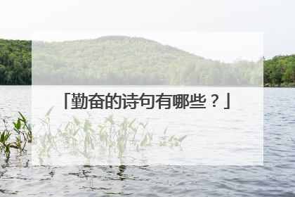 勤奋的诗句有哪些?