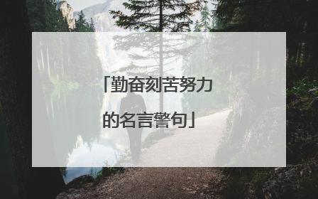 勤奋刻苦努力的名言警句