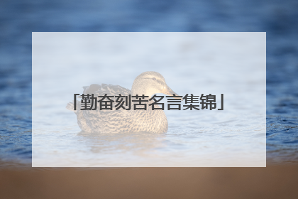 勤奋刻苦名言集锦