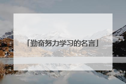 勤奋努力学习的名言