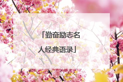 勤奋励志名人经典语录