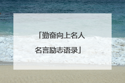勤奋向上名人名言励志语录